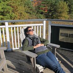 Jeannie basking in the Autumn sun, Frelinghuysen Arboretum, NJ Oct 2013