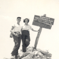 Jean & Barry - on the summit of San Gorgonio Peak, 1949