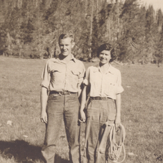 Jean & Barry at Silver Pines Summer Camp - abt 1951