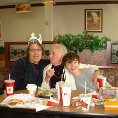 Amy, Mom, and Travis at Burger King in Port