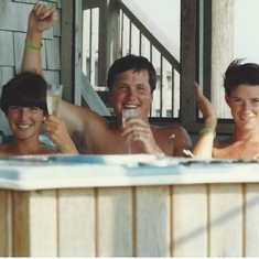 Marg, Jeff, Nancy at Avon, N.C. ~ 1989 (green braclets for what