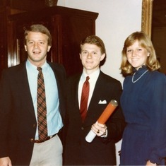 Jeff and Lisa with Jerry at Jerry's UT College Grad Lucnh Dec 1982