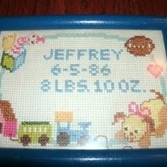 AMY'S GIFT to us when Jeffrey was born.  I will always treasure it :)
