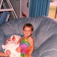 BIG BROTHER 1989. He was so excited the day we brought Nikki home from the hospital and couldn't wait to hold her!