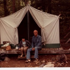 Camping on Lake George island