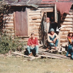 1981 Jeff and family at cabin on Jeep trail