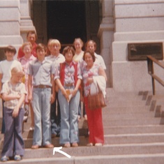1977 typical Reeves caravan on the Denver state capital steps 
