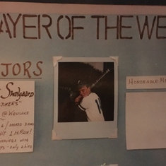 Little League Yankees Player of the Week