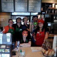 Jenna on Halloween with Starbucks Crew