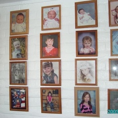 Pictures of grandchildren Arthur Jr, Nikole, Dillon, Kyleigh and Mia filled the dining room wall @ the Nelson home in Tucson, AZ
