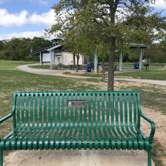 Bench in loving memory of you at Southeast Park. It faces the soccer fields where you played.