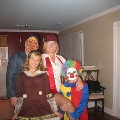 Randy and Jen and their 2 girls all dressed up .. They always loved Halloween.. Didn't you Katelin & Brooke..
