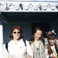 Jenny, Jenna, and Minnie at Disneyland. January 1996