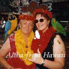 Jenny and her grandmother on vacation in Hawaii. 1996