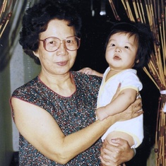 Holding grandson Gabriel 白子進 ~ 1986