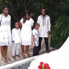 Edem, Mawunyo, Fafali, Nana Kwadwo & Sesi  - before unveiling of tombstone at Wegbe-Kpalime.