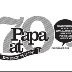 Papa @70 celebration logo designed by Immanuel Korku Addo…12 years on- still a solid design! 
