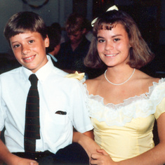 June 14,1986 - Jeremy and cousin Anne Marie Burke at Grandma & Grandpa's 50th anniversary party in Houston