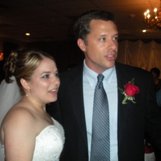 Jessica and Jeremy at her wedding...