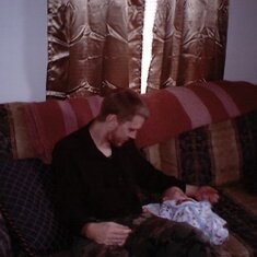 Jer with his nephew DJ when he was just born.