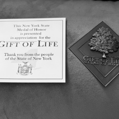 Jerome D. Carr honored with the New York State Gift of Life Medal of Honor Recipient 2023