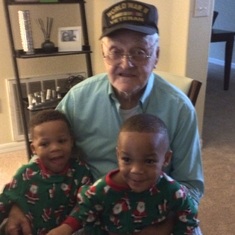 Grampa and his great-great grandsons.. the twins Jayden and Jordan
