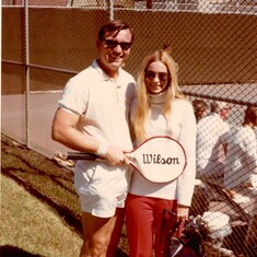 Playing tennis in Korea