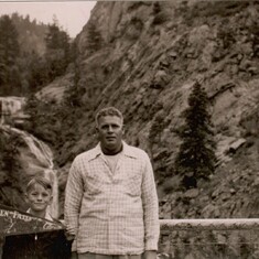 The Hanson boys at Seven Falls in Colorado. Grandmom took this shot with Granddad front and center.