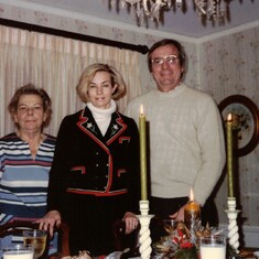 My parents with Grandmom in her dining room.