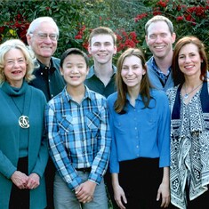 Family photo, taken about 2017.  Grandchildren are, from the left, Christopher, Aaron, and Shannon.