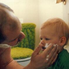 Dad and Me shaving