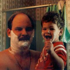 Dad and Justin shaving 3