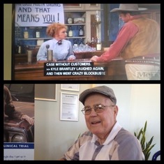 Jerry was so excited at UC Davis to see Gunsmoke on in the waiting room
