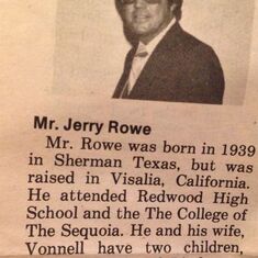 One of Jerry's numerous newspaper articles