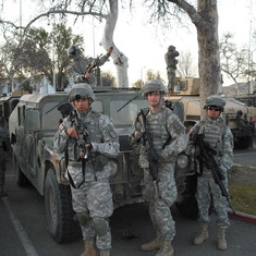 Jesse is the gunner, posing on the top of the Humvee!