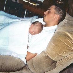 With his baby girl...October 2003
