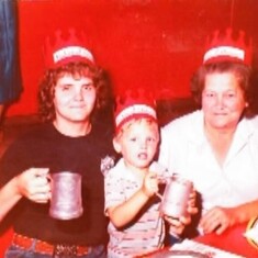 Jesse with his mom and grandma