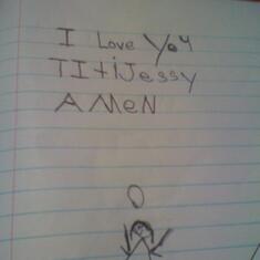 Jacob drew this angel at 5 years old he always loved you and always will.
