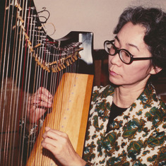 playing the harp