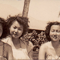 Sisters Alice, Peggy, Margaret in Waikiki, Hawaii