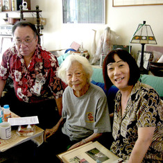 Cousin Mel Nakahara, Aunty Alice Nakahara and Lorel Saiki. We stopped in Honolulu to see Alice on our way home from your memorial services in Hilo last August 2014,