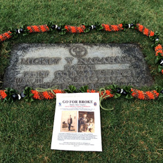 My sister, Jennifer Saiki Evans visited our uncle Lt. Mickey Nakahara's gravesite at Punchbowl in Honolulu Hawaii in March 2015. He was a decorated war hero in the legendary 442nd.