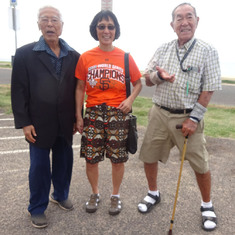 Osamu Murata, Jennifer Evans, Joe "Jumbo" Kuroda in Honolulu May 2018 