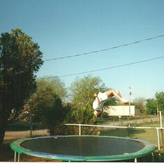 flipping on trampoline