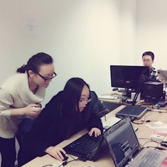 Working in Prof. Wang's lab -  hard working 2013.12.31