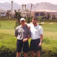 Nick and Jim golfing