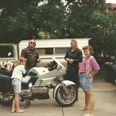 Jim, his brother Bill, Jennifer and Nikki. Bill and Jim were going on motorcycle ride.