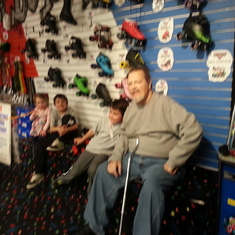 grandpa jim with avery logan jake birthday party skating