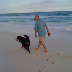 2011: Jim and his dog in Hope Town
