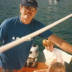 1988: Jim in a dinghy in Catalina